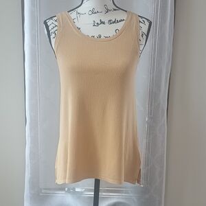 American Eagle Outfitters Muted Yellow Ribbed Tank Top